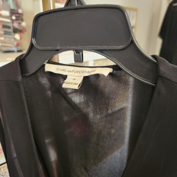 Diane Von Furstenberg Black & Leopard Wrap Dress - Picture 2 of 7